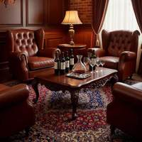 Canapé lounge en bambou, bar à whisky américain, table et chaises de style western vintage, chaise individuelle Tiger