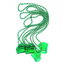 Collier WOWEI en perles vertes trèfle à quatre feuilles pour la Saint-Patrick, décorations irlandaises en vrac
