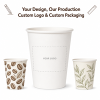 Gobelets en papier jetables à paroi simple de 4oz, 8oz, 12oz, 16oz, 20oz, personnalisables pour café chaud, vente en gros