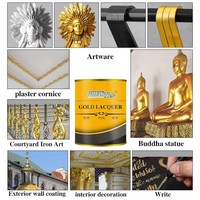 Peinture dorée à base d'huile et liquide de revêtement doré Mu Xuan pour statues de Bouddha, bois, fer et application au pinceau sur peinture automobile