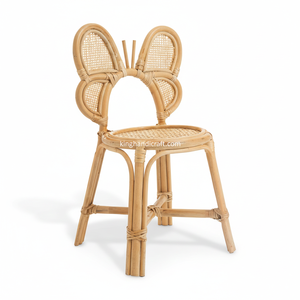 Chaise pour enfants en rotin naturel moderne - Légère et durable, sûre pour les enfants de 3 à 6 ans, idéale pour la cuisine et la décoration d'événements - Product Image 1