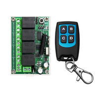 Kaisheng Y-DC12V Télécommande sans fil à code d'apprentissage DC12V, interrupteur quatre voies, portée 50m, matériau ABS, pour moteur de porte de garage et pompe à eau