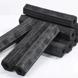 شيشة من الفحم السدسي شكل جوز الهند الأسود الطبيعي الخام بنسبة 100%