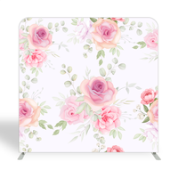 Couverture de fond en tissu personnalisée 8FT * 8FT décoration de scène de fête de mariage double face droite photographie taie d'oreiller toile de fond