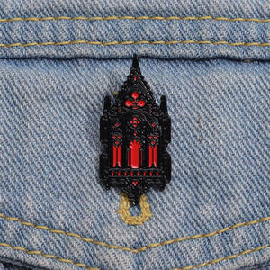 Magische gotische geheimnis volle Kirche harte Emaille Pin Metall Abzeichen Brosche Rucksack Kleidung Schmuck Revers benutzer definierte Souvenir Casting - Product Image 3