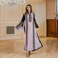 Abaya transfrontalière avec coutures brodées, vêtements et accessoires traditionnels musulmans du Moyen-Orient