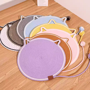 Moderne Heiz- und Kühlmatte für Katzen aus Baumwollseil, Kratzfest, Waschbar, mit Integriertem Spielball und Kratzpad - Product Image 4