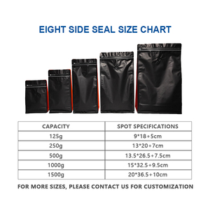 Fondo plano de aluminio impreso personalizado 80G 160G 12Oz 1000G 1Kg Válvula de impresión completa Embalaje de medio <span class=keywords><strong>kilo</strong></span> Bolsa de granos de café personalizada - Product Image 5