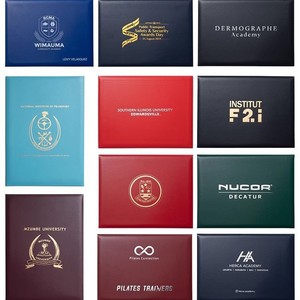 Tùy chỉnh A4 PU chất lượng cao in kỹ thuật số JH thương hiệu moq 100 cái giấy chứng nhận thư mục trường tốt nghiệp bằng tốt nghiệp chủ vàng dập nổi - Product Image 5