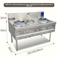 Ventilateur de cuisinière à gaz double brûleur haute puissance, silencieux, avec protection anti-extinction, spécial restaurant, à gaz naturel, économe en énergie 1