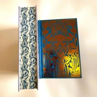 Livre relié édition lux avec bords au pochoir bords imprimés bords avant