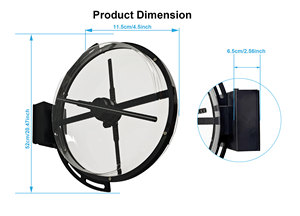 Sistema di Visualizzazione con Ventola LED Olografica 3D a Parete, Insegna Pubblicitaria Commerciale con Scatola Luminosa per Uso Esterno in Negozi e Promozioni - Product Image 5