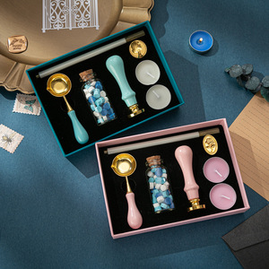 En gros Vintage Cuillère Cire Sceau Timbre Cire Set Affranchissement Enveloppe Lettre Cire Timbre Ensemble Cadeau Complet Pour Hommes Femmes Amoureux - Product Image 2