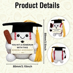 Muñeco de Ganchillo de Béisbol, Regalo de Graduación para Ella y Él, Regalos de Graduación de Secundaria, Preparatoria y Universidad para Niños y Niñas - Product Image 3