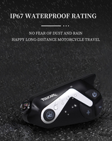 Caméra de casque TOUCARE T50 1080P avec interphone intégré, contrôle Mesh pour 2 motards, portée 1200M, IP67, pour Vlogging et Conduite à Moto