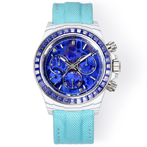 Montre de luxe haut de gamme en saphir avec surface transparente pour visualiser le mouvement, montre exclusive pour les événements formels - Product Image 1