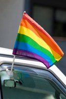 Drapeau arc-en-ciel personnalisé Progress Pride Mini petits drapeaux de voiture de qualité avec impression de drapeau progressif de fierté de logo pour fenêtre de voiture, bureau