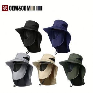 Sombrero de Pescador de Secado Rápido con Logotipo Personalizado, Sombrero de Ala Ancha para Senderismo, Protector de Cuello, Sombrero de Pescador Casual para Hombres Entusiastas del Aire Libre - Product Image 2