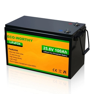Batterie solaire de stockage à décharge profonde Eco-worthy 24V 25.6V 100Ah, batteries domestiques au lithium fer phosphate - Product Image 1