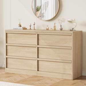 <span class=keywords><strong>Commode</strong></span> à <span class=keywords><strong>6</strong></span> <span class=keywords><strong>tiroirs</strong></span> en bois blanc antique, grand rangement, large <span class=keywords><strong>commode</strong></span> organisateur, design transitionnel, meubles de salon - Product Image 1