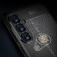Auto Focus Litchi Motif PU Cuir Business Style Téléphone étui pour samsung S24 Ultra S23 FE M34 A35 Couverture