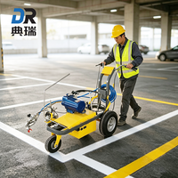 Marqueur de lignes à pulvérisation froide électrique rechargeable, dispositif à roues de type poussé pour le marquage des parkings, des pistes et des routes