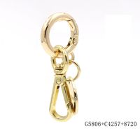 Gantungan Kunci Logam Premium Bentuk Carabiner Bulat dengan Cincin Kecil, Penjepit Anti Air, Klip Cincin Logam