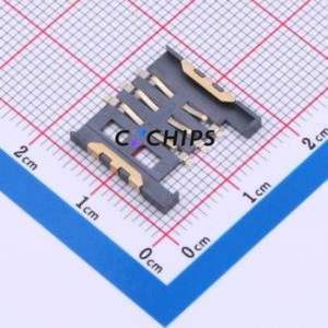 SIM-103-ARP6 SIM Card Connector SMD Connector Plug-In Type Mini SIM Card Card Holder 1.7mm - Product Image 1