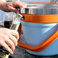 Seau à glace isotherme en acier inoxydable Everich 4,7 L avec couvercle et poignée en fil métallique, conteneur refroidisseur de vin pour bar ODM