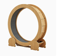 Roue de course pour chat en bois avec griffoir, arbre à chat et grattoir pour l'exercice quotidien
