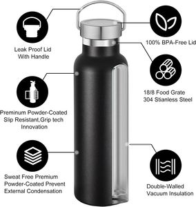 Custom logo Double Wall Vacuum Reusable Travel Metal <b>Flask</b> Hot Sale Insulated Hiking Sports Standard Mouth Water Bottle - Product Image 4
