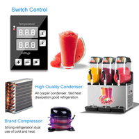 Machine à Granita Commerciale Professionnelle 220V/110V à 3 Bacs pour Boissons Glacées et Granita Italienne – Idéale pour Boulangeries