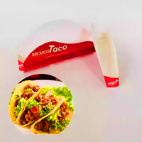 Emballages alimentaires en papier kraft biodégradable, écologiques, imperméables, portables, personnalisés, pour tacos, avec logo imprimé, taille personnalisée