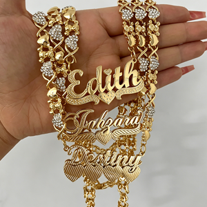 <span class=keywords><strong>Collana</strong></span> <span class=keywords><strong>con</strong></span> nome personalizzato a doppia placcatura <span class=keywords><strong>con</strong></span> orsetto, gioielli alla moda <span class=keywords><strong>con</strong></span> <span class=keywords><strong>targhetta</strong></span> identificativa, ciondolo <span class=keywords><strong>con</strong></span> nome in acciaio inossidabile - Product Image 1