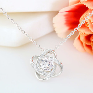 Collar Clásico de Cobre Fundido con Texto Personalizado, Colgante con Nudo de Amor, Artículos Románticos para Fiestas, Regalo para el Día de San Valentín - Product Image 4