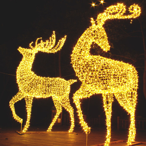 Vendita calda Garden Mall illuminazione esterna decorazione animale 3d gigante natale renna birra motivo luci produttore - Product Image 2