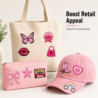 Lot de 30 patchs Y2K aléatoires pour filles, badges brodés thermocollants, appliques DIY écologiques roses esthétiques pour vêtements et chapeaux