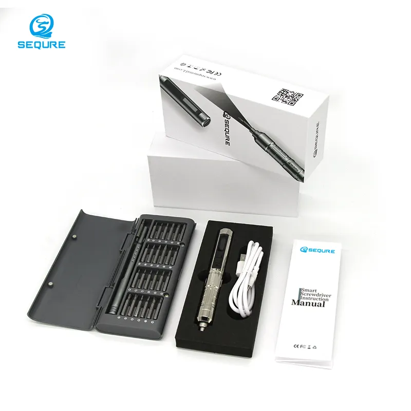 Mini Smart Electric Screwdriver SQ-ES126 OLED Digital Screwdriver Set Rechargeable Screwdriver Pen With 24 Precision Bits Kit
