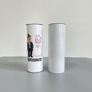 Double Wall Vacuum Insulated 20oz Sublimation Tumbler Straight Us Warehouse with <b>Metal</b> <b>Straw</b> and Leak-Proof Lid Shrink Wrap - Product Image 1
