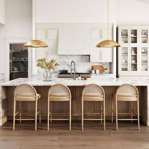 Vente en gros Chaise <span class=keywords><strong>de</strong></span> <span class=keywords><strong>bar</strong></span> <span class=keywords><strong>de</strong></span> salle à manger en bois massif et <span class=keywords><strong>rotin</strong></span> naturel Chaises <span class=keywords><strong>de</strong></span> restaurant Échantillon moderne au design nordique - Product Image 5