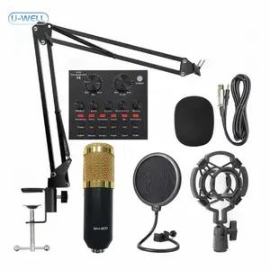 Venda quente Home Studio Equipamento Microfone BM800 Mixer Áudio V8 Microfone Sound Card Set