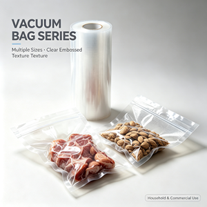 Sacs sous vide transparents, rouleaux de sacs sous vide, pochettes de conservation alimentaire, emballages transparents gaufrés pour viande et noix - Product Image 1