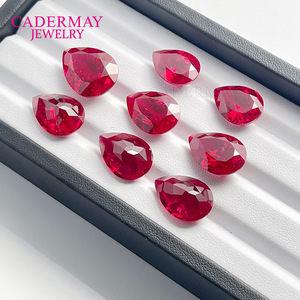 Cadermay Cultivated Ruby Pear Cut Loose Stone Solitaire Pendant Everyday Wear Spring 2024 - Product Image 1