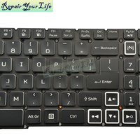 Clavier d'ordinateur portable rétro-éclairé RVB américain pour ACER Predator Helios Neo clavier PHN16-71-747H PHN16-71 nouveau noir sans cadre bord blanc/bleu