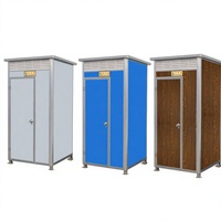 Toilettes mobiles portables d'extérieur en acier bleu, cabine sanitaire d'urgence réutilisable à installation rapide pour espaces publics