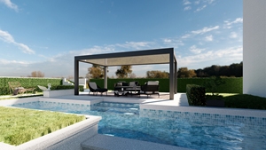 Pérgola de panel <span class=keywords><strong>solar</strong></span> para patio trasero SUNC, pérgola <span class=keywords><strong>fotovoltaica</strong></span> con apertura eléctrica <span class=keywords><strong>solar</strong></span>, techo de lumbrera, pérgola de aluminio - Product Image 2