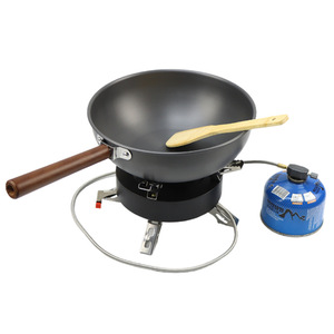 Panci <span class=keywords><strong>Camping</strong></span> Aluminium Alloy Outdoor dengan Gagang Lepas Pasang Motif Kayu untuk Masakan Grup & Hiking CN - Product Image 5
