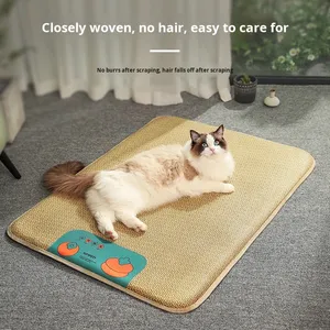 Nid de chat d'été de style japonais lit de chien en rotin écologique tapis de refroidissement amovible pour animaux de compagnie de taille moyenne et grande - Product Image 3