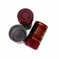 Bouchon de bouteille de vin en plastique rouge personnalisé avec impression dorée élégante et bec verseur intérieur, couvercle de bouteille de spiritueux non rechargeable – Fourniture