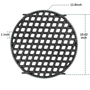 <span class=keywords><strong>Grille</strong></span> de cuisson enduite d'émail de porcelaine noire robuste pour la cuisine extérieure d'oeufs verts et de barbecues - Product Image 4